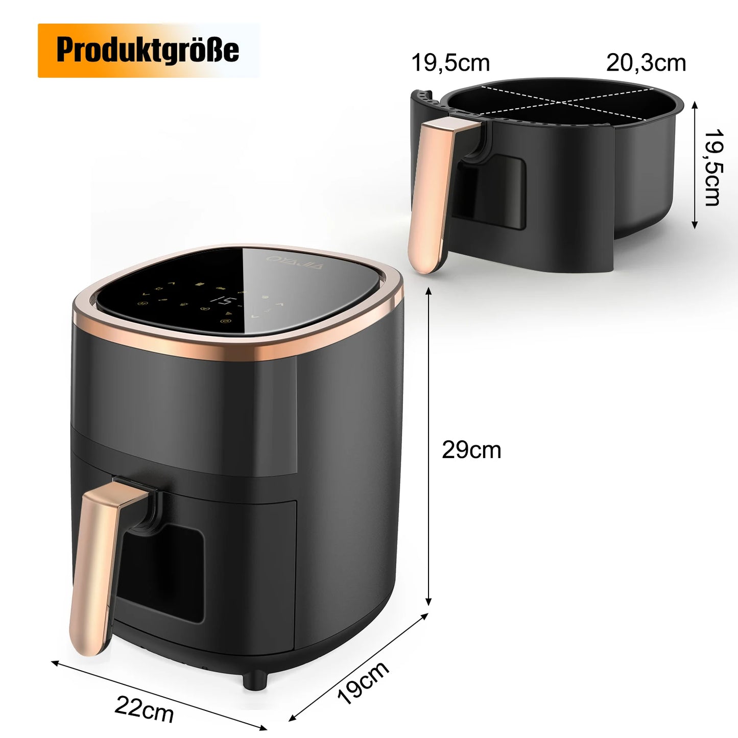 OYAJIA Air Fryer 1800W 6L