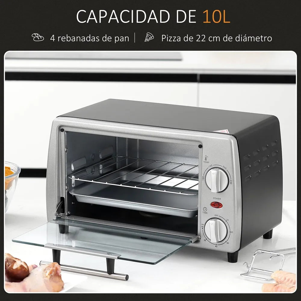 Homcom Four Électrique De Table 10 L 750W Température 230 ℃ 36,5X26X22 cm