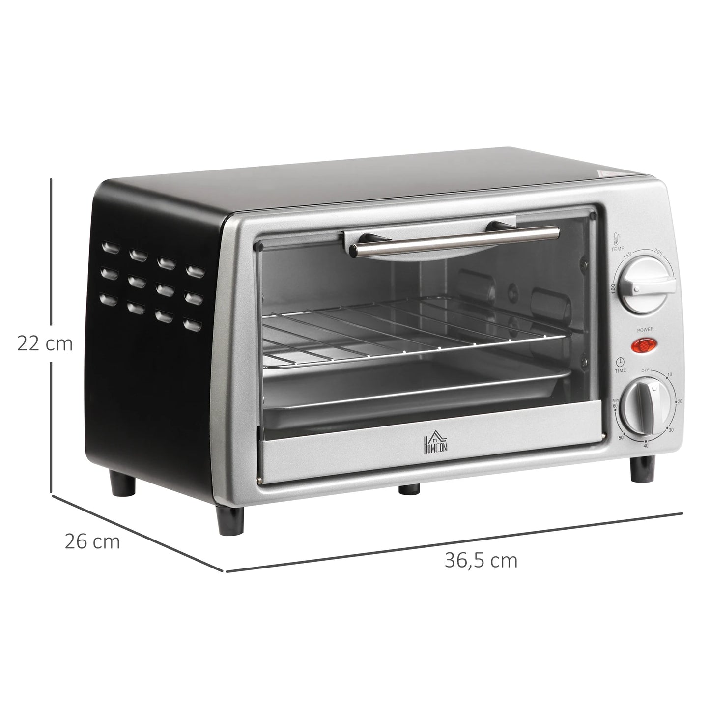 Homcom Four Électrique De Table 10 L 750W Température 230 ℃ 36,5X26X22 cm