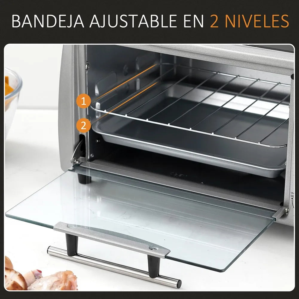 Homcom Four Électrique De Table 10 L 750W Température 230 ℃ 36,5X26X22 cm