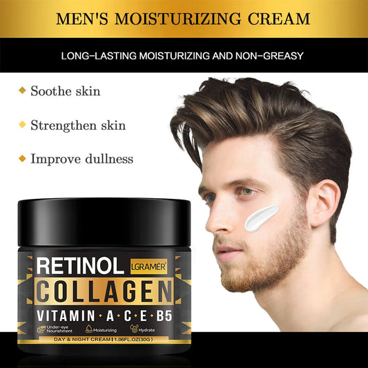 Crème pour le visage au collagène au rétinol pour hommes