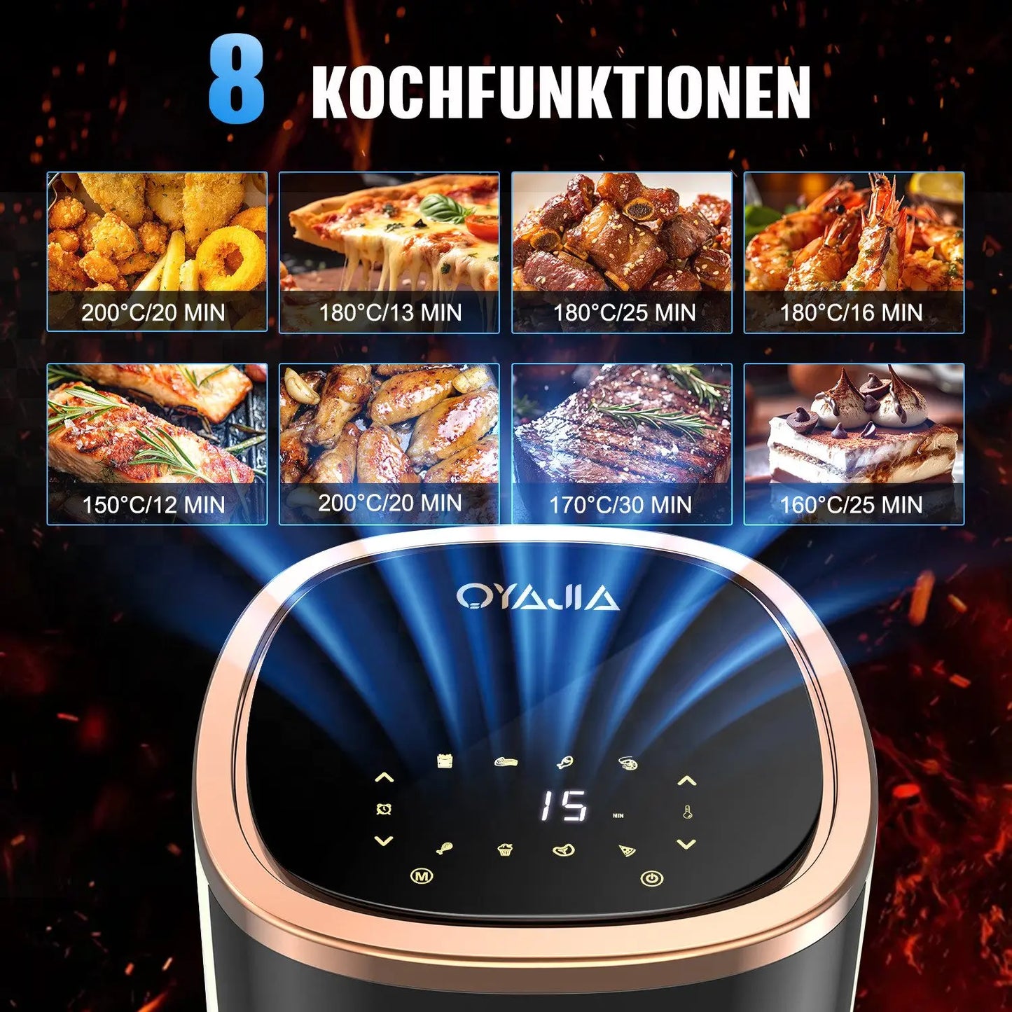 OYAJIA Air Fryer 1800W 6L