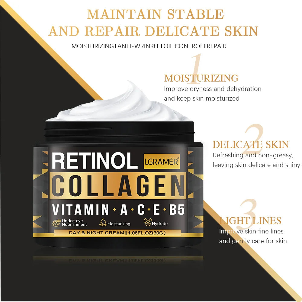 Crème pour le visage au collagène au rétinol pour hommes