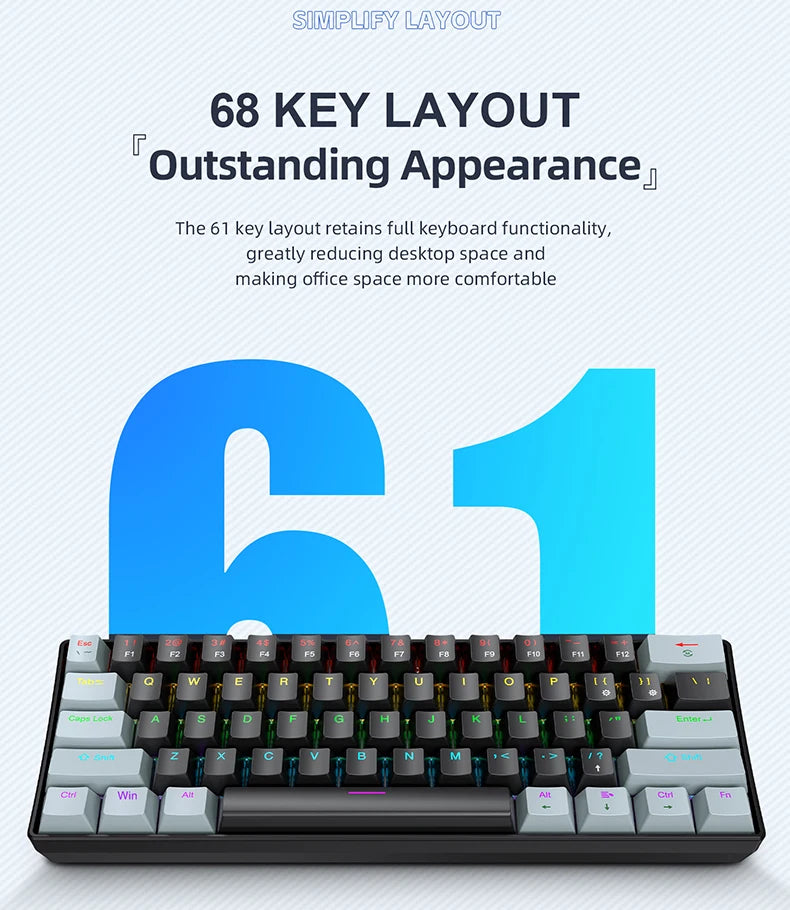 APAYADO K61 Mini clavier mechanique RGB