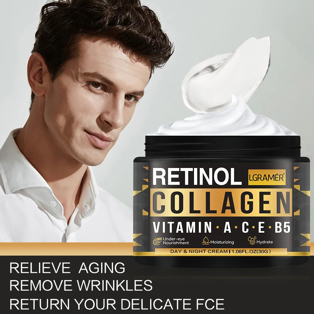 Crème pour le visage au collagène au rétinol pour hommes