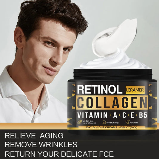 Crème pour le visage au collagène au rétinol pour hommes