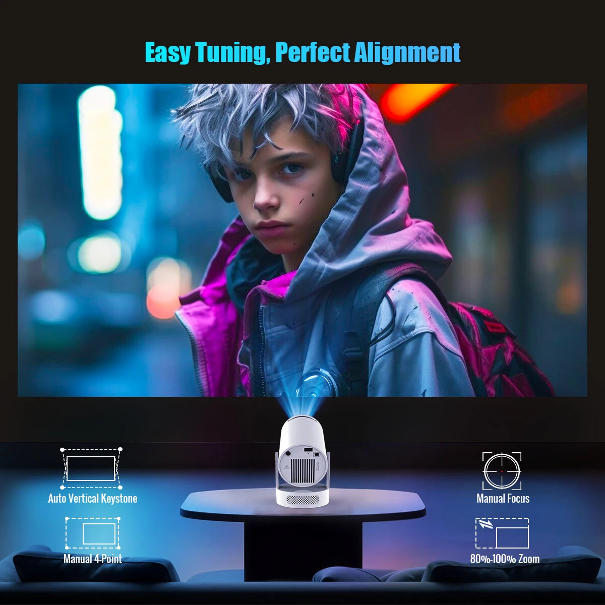 rojecteur Magcubic HY300 Pro+ 8K – Cinéma Maison Portable | Android 14, WiFi 6, Bluetooth 5.4, 8000 Lumens, Haut-parleur