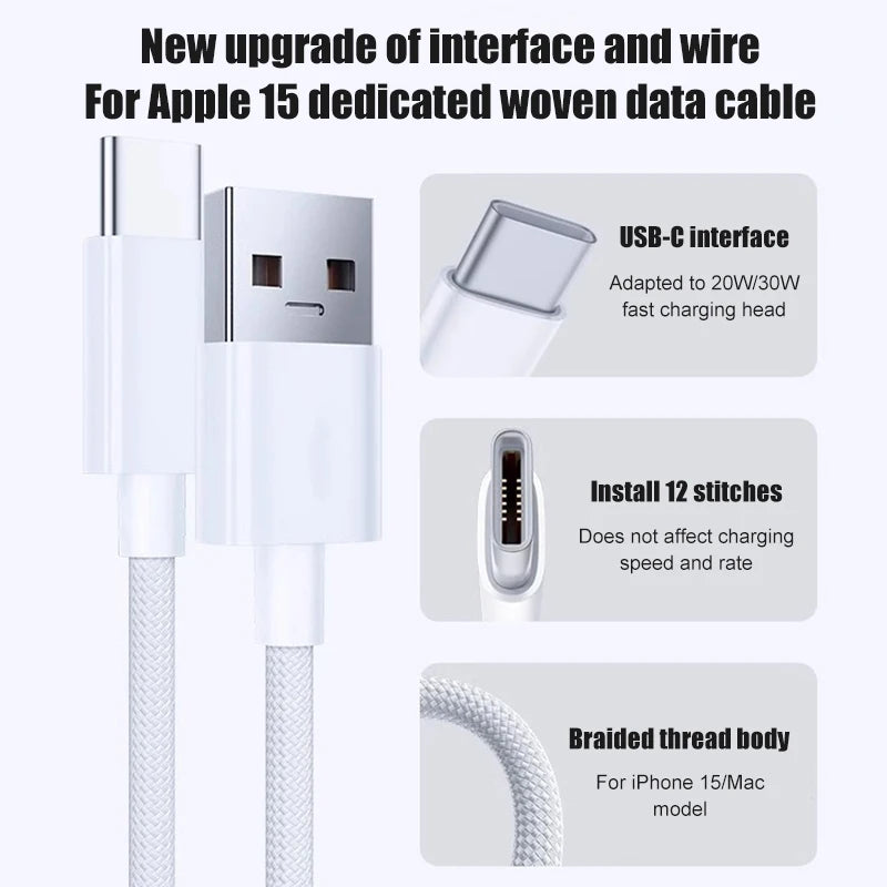 Cable chargeur rapide Usb type C 60w