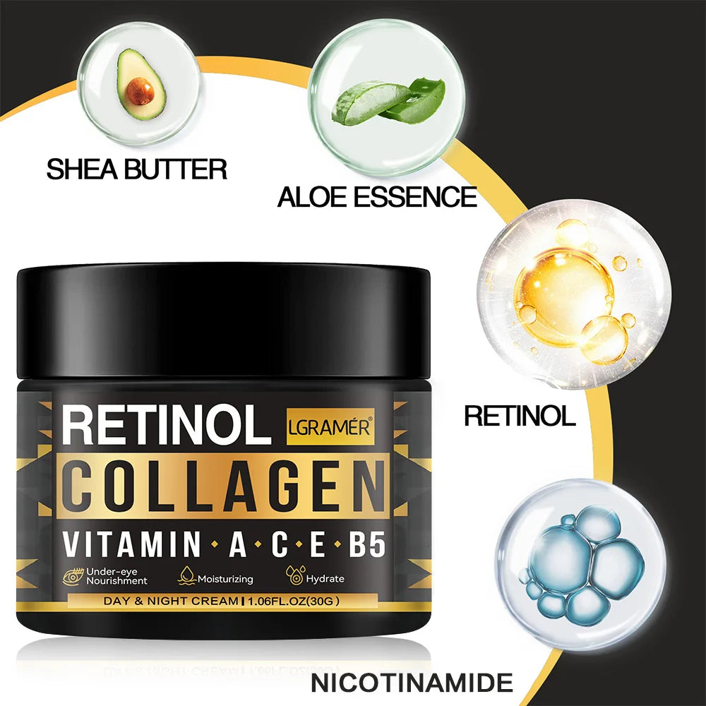 Crème pour le visage au collagène au rétinol pour hommes