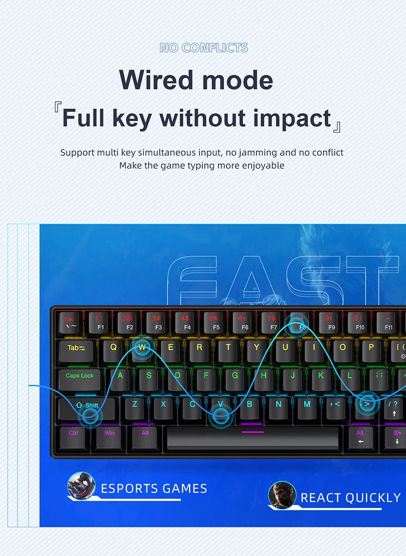APAYADO K61 Mini clavier mechanique RGB