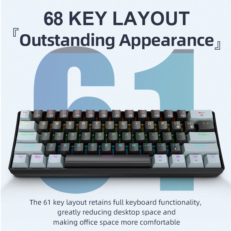APAYADO K61 Mini clavier mechanique RGB