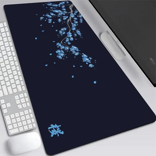 Tapis de souris S-XXL gris motif fleurs de cerisier du Japon