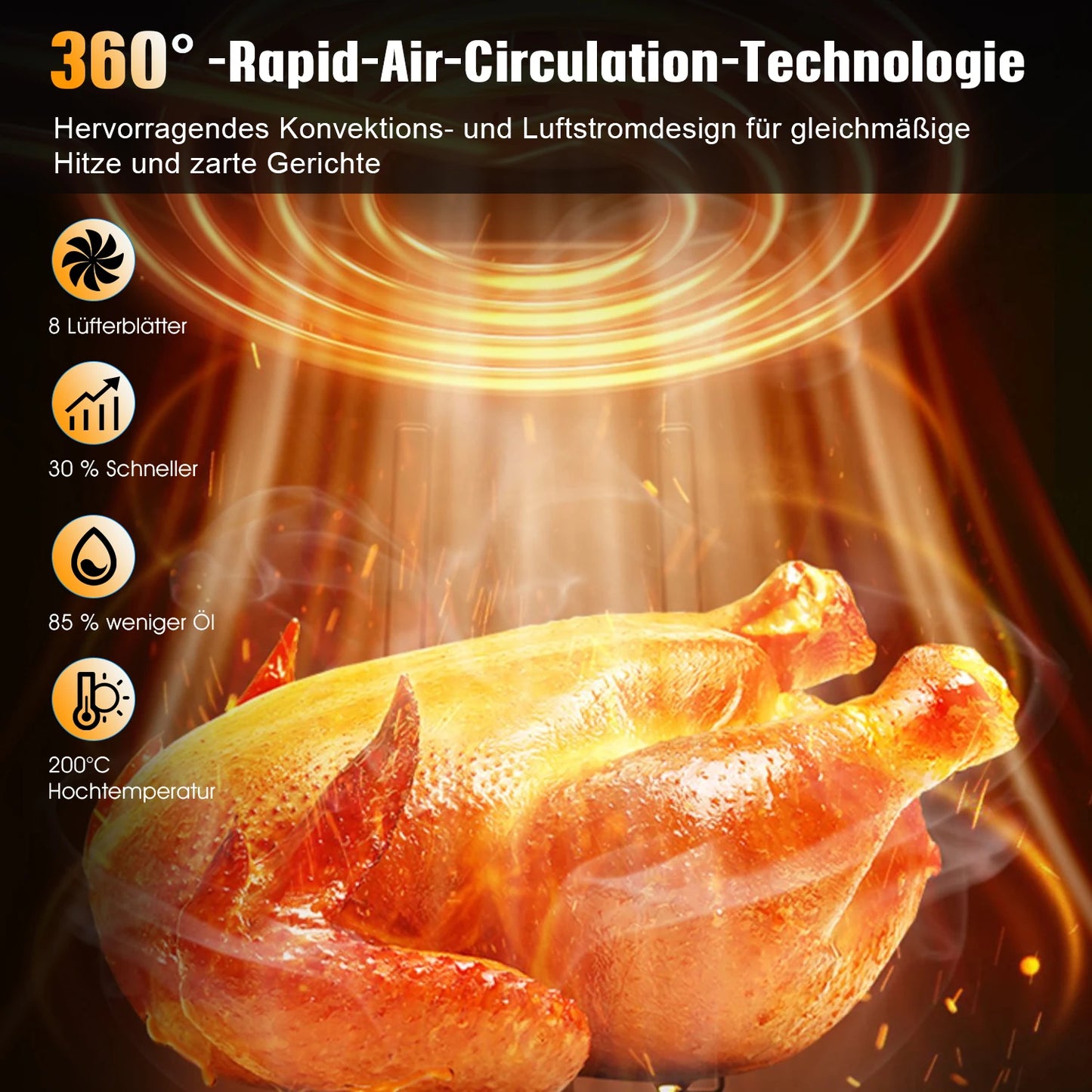 OYAJIA Air Fryer 1800W 6L