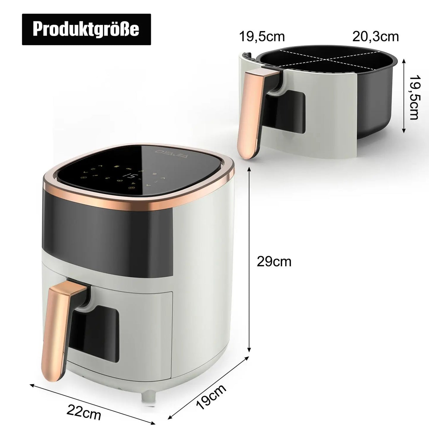 OYAJIA Air Fryer 1800W 6L