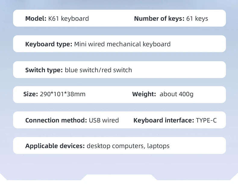 APAYADO K61 Mini clavier mechanique RGB