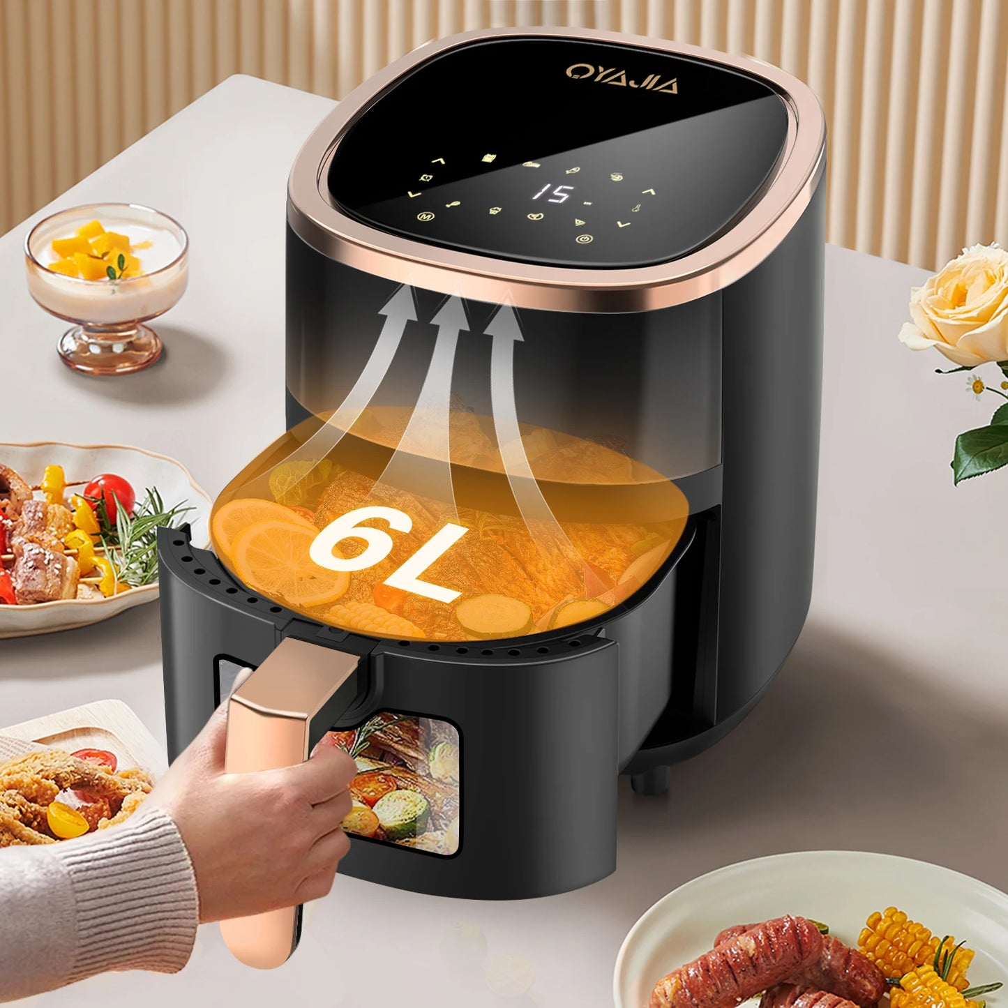 OYAJIA Air Fryer 1800W 6L