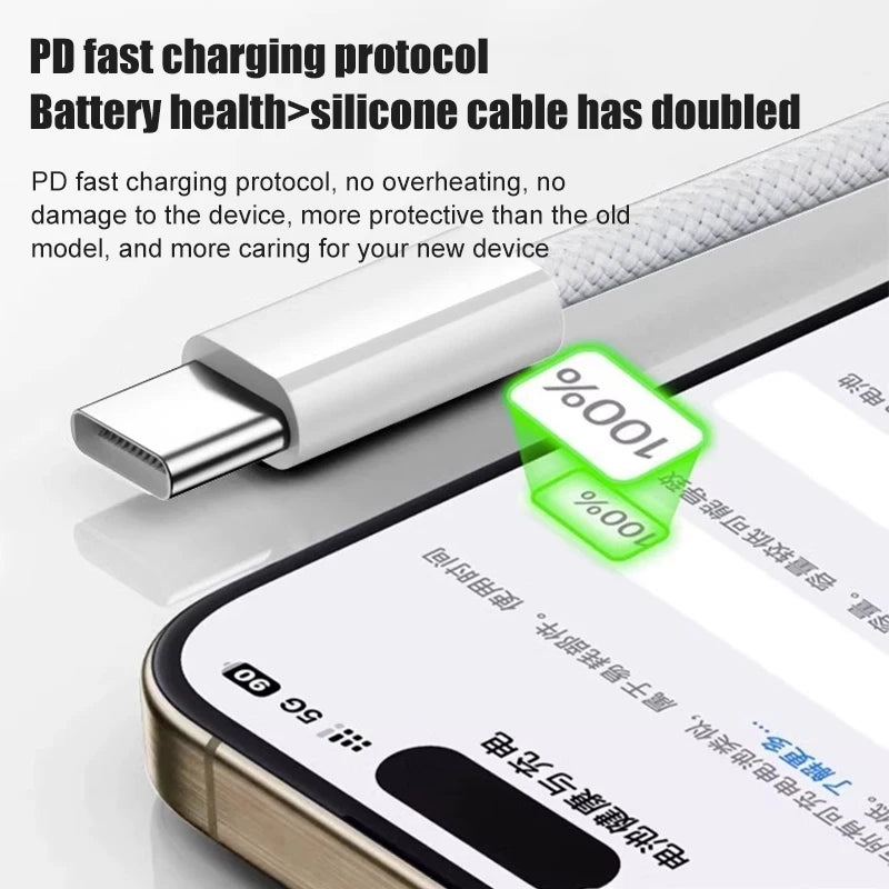 Cable chargeur rapide Usb type C 60w